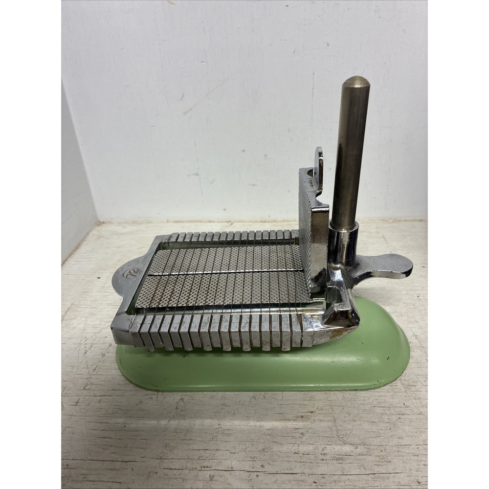 Vintage 1940s Bico Butter/ Cheese Slicer Green Enamel Over Cast Iron Model 72